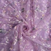 All Over Thread Work On Organza Fabric