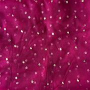 All Over Gold Sequin Buti On Hot Pink Net Fabric