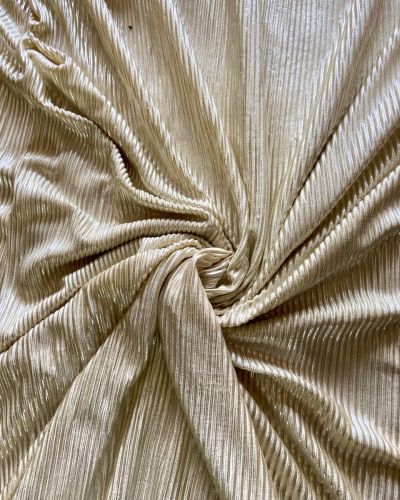 Big Width Creme Pleated Satin Fabric