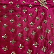 Heavy Zardozi Hand Embroidery On Neck & Buti Work All Over On Hot Pink Unstitched Silk Blouse Piece