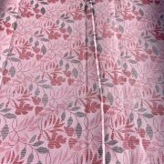 Leaf Pattern Print On Pure Cotton Blush Pink Fabric