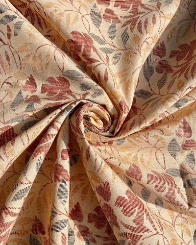 Peach Leaf Printed On Pure Cotton Fabric