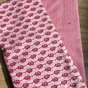 All Over Red Buti Print On Pink Pure Cotton Fabric