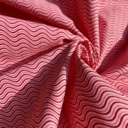 Hand Block Print Zig Zag Design On Pink Cotton Fabric