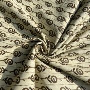 All Over Brown Buti Print On Creme Pure Cotton Fabric