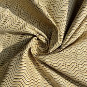 Hand Block Print Zig Zag Design On Creme Pure Cotton Fabric