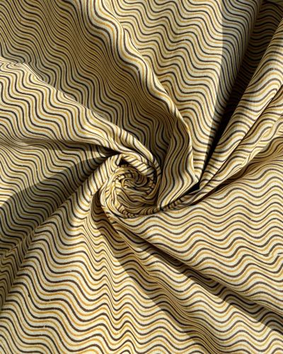Hand Block Print Zig Zag Design On Creme Pure Cotton Fabric