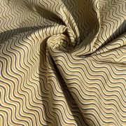 Hand Block Print Zig Zag Design On Creme Pure Cotton Fabric