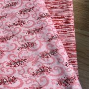 All Over Stripes Printed On Baby Pink Pure Cotton Fabric