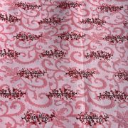 Abstract Leaf Print On Pure Baby Pink Cotton Fabric