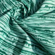 All Over Stripes Printed On Rama Green Pure Cotton Fabric