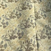 Creme Leaf Printed On Pure Cotton Fabric