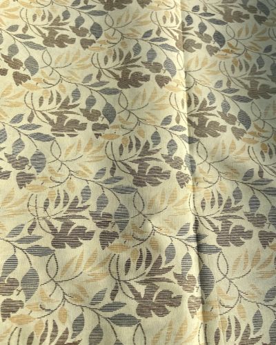 Creme Leaf Printed On Pure Cotton Fabric