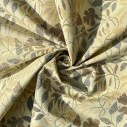 Creme Leaf Printed On Pure Cotton Fabric