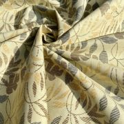 Creme Leaf Printed On Pure Cotton Fabric