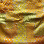 Yellow Multi Printed Banarasi Brocade Zari Jacquard Fabric