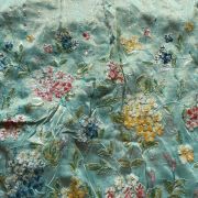 Mukaish & Sequin Vertical Embroidery With Heavy Sequin & Thread Daman Work On Aqua Blue/Firozi Cosmos Silk Fabric