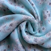 All Over Floral Digital Print On Sky Blue Viscose Georgette Fabric