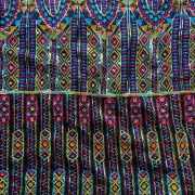 MULTICOLOURED THREAD EMBROIDERY BOHEMIAN PATTERN ON BLACK GEORGETTE FABRIC