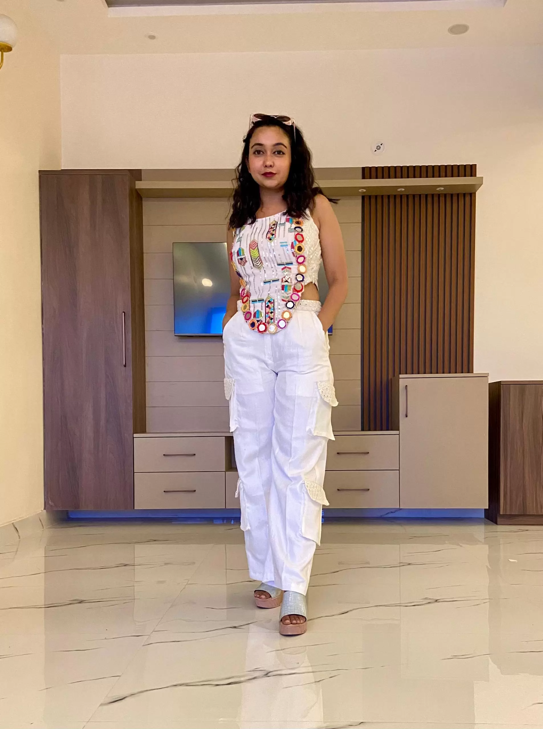 Desi Cargo Pant – White