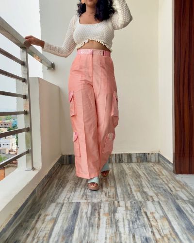 Desi Cargo Pant – Peach