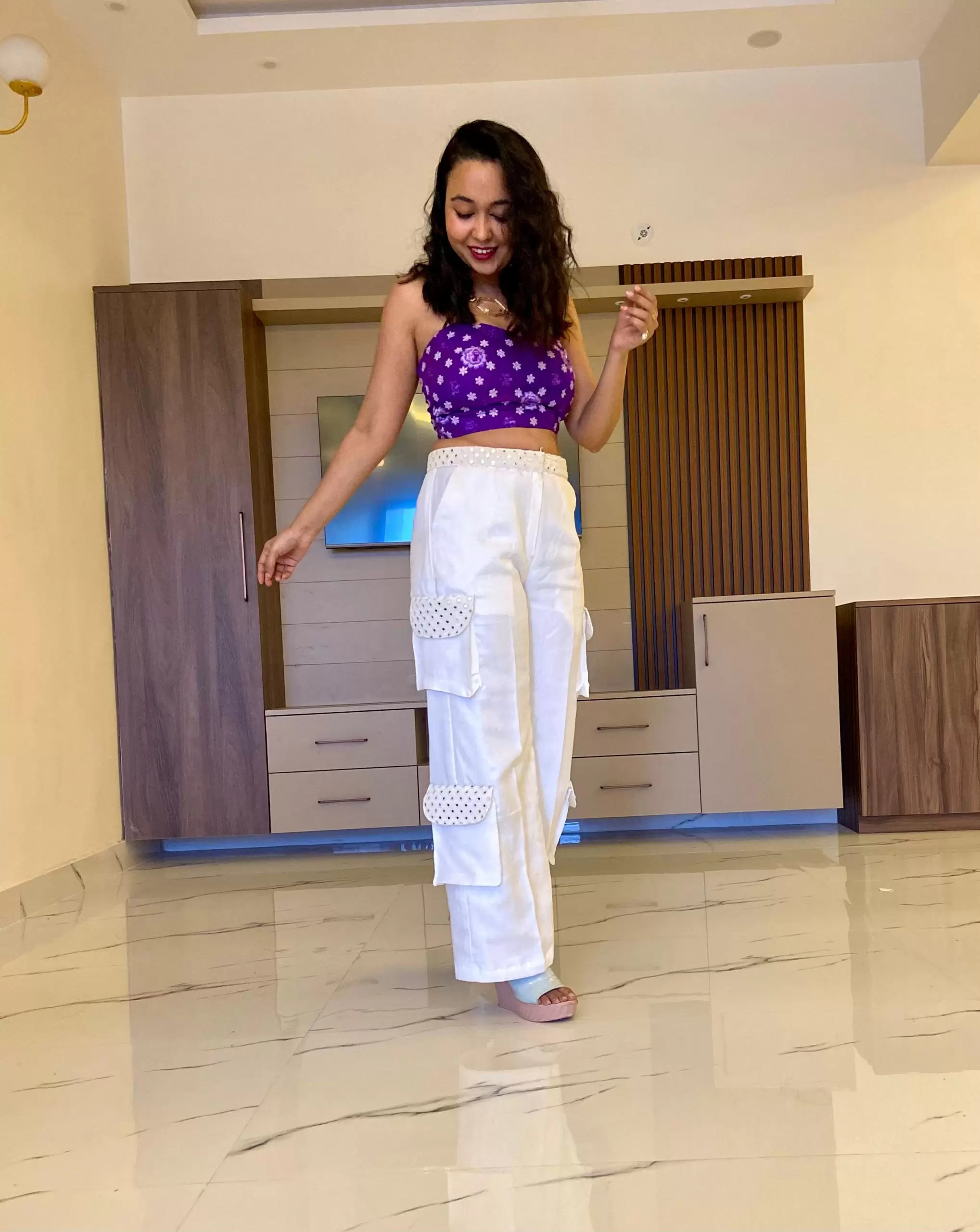 Desi Cargo Pant – White