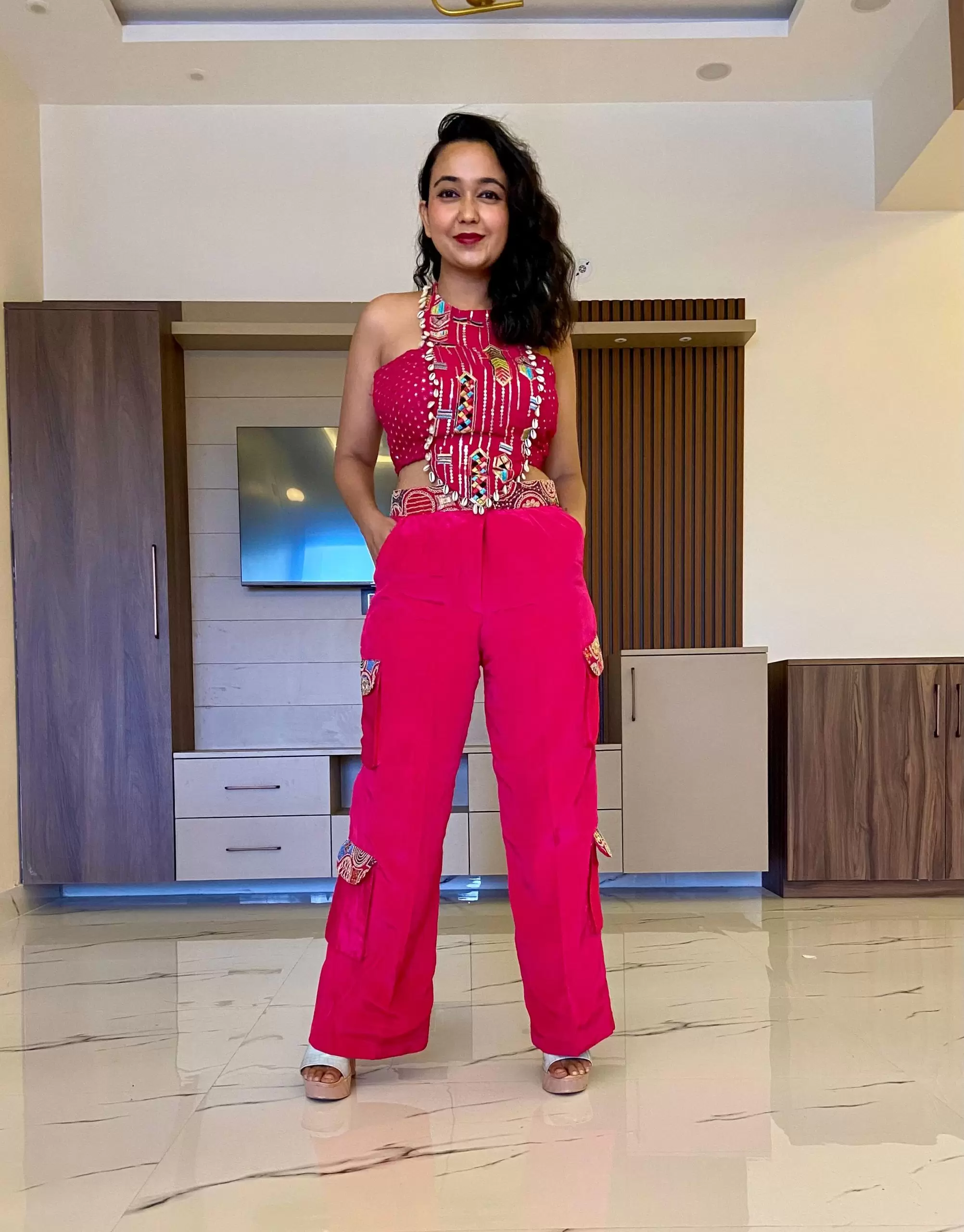 Desi Cargo Pant - Hot Pink