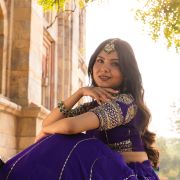 Maharani Lehenga in Purple Pure Georgette fabric