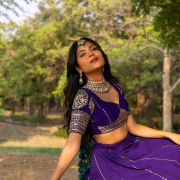 Maharani Lehenga in Purple Pure Georgette fabric