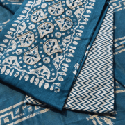 Batik print cotton unstitched suit piece with dupatta