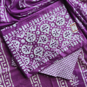 Batik print cotton unstitched suit piece with dupatta