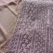 All Over Thread Work Unstitched Suit Piece with Dupatta