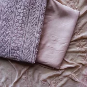 All Over Thread Work Unstitched Suit Piece with Dupatta