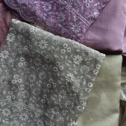 All Over Thread Work Unstitched Suit Piece with Dupatta