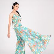 Fiza Flared Jumpsuit with Hand Embroidery and Cut Out Detailings