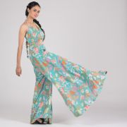 Fiza Flared Jumpsuit with Hand Embroidery and Cut Out Detailings