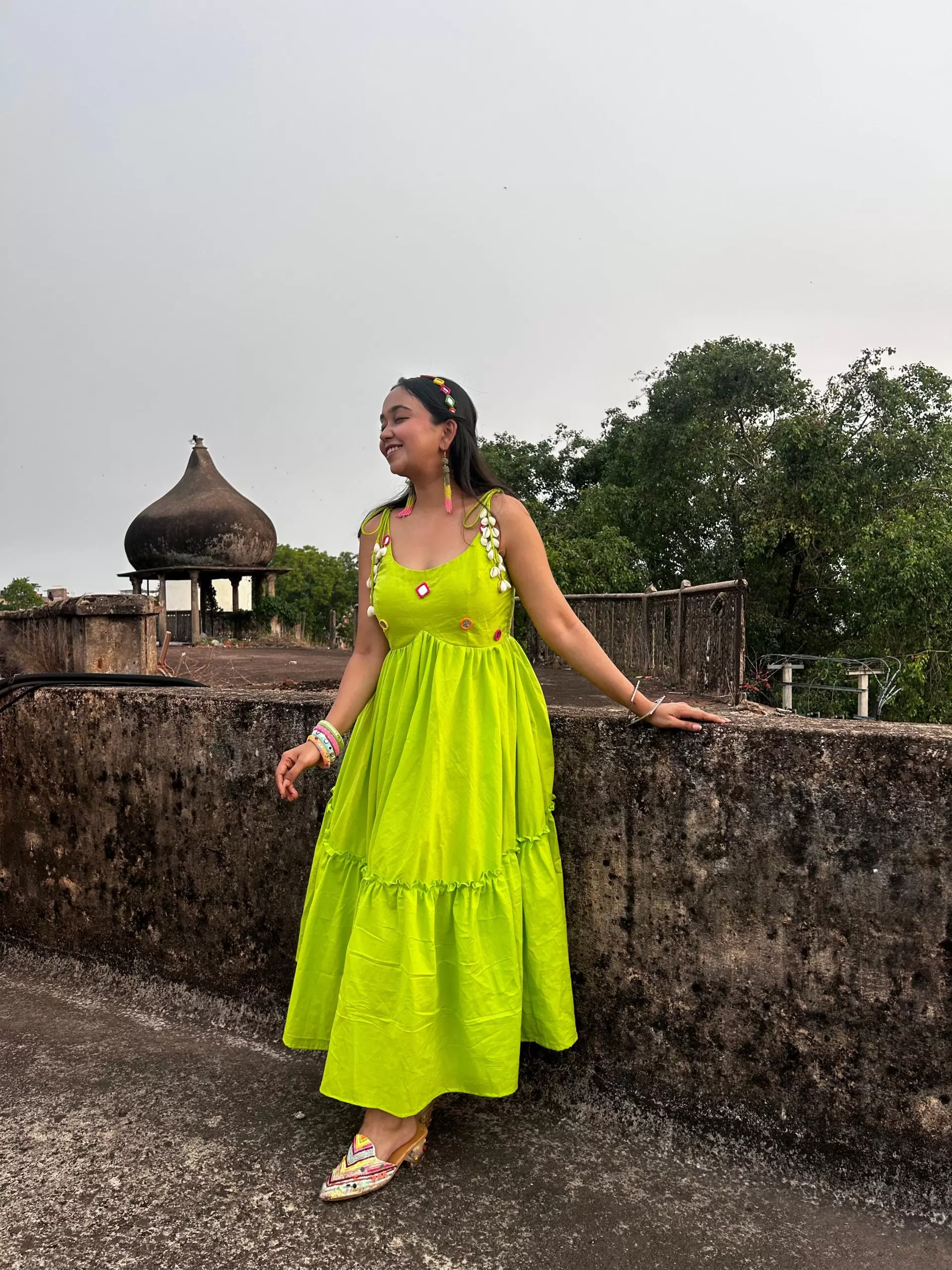 delfi collective dress Neon Green Cut Out Long Dress main image 1