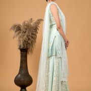 Pastel blue Chikankari Kurta and Sharara Set with Dupatta