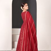 Sargi Red Anarkali Gown with Sequined Detailing