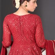 Sargi Red Anarkali Gown with Sequined Detailing