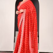 Shagan Red Georgette Saree with Intricate Embroidery