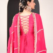 Surkh Pink Sharara Suit with Embroidered Detailing