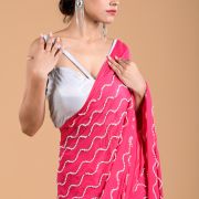 Hot Pink Cocktail Saree