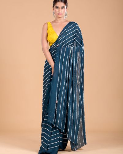 Teal Blue Cocktail Saree