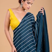 Teal Blue Cocktail Saree