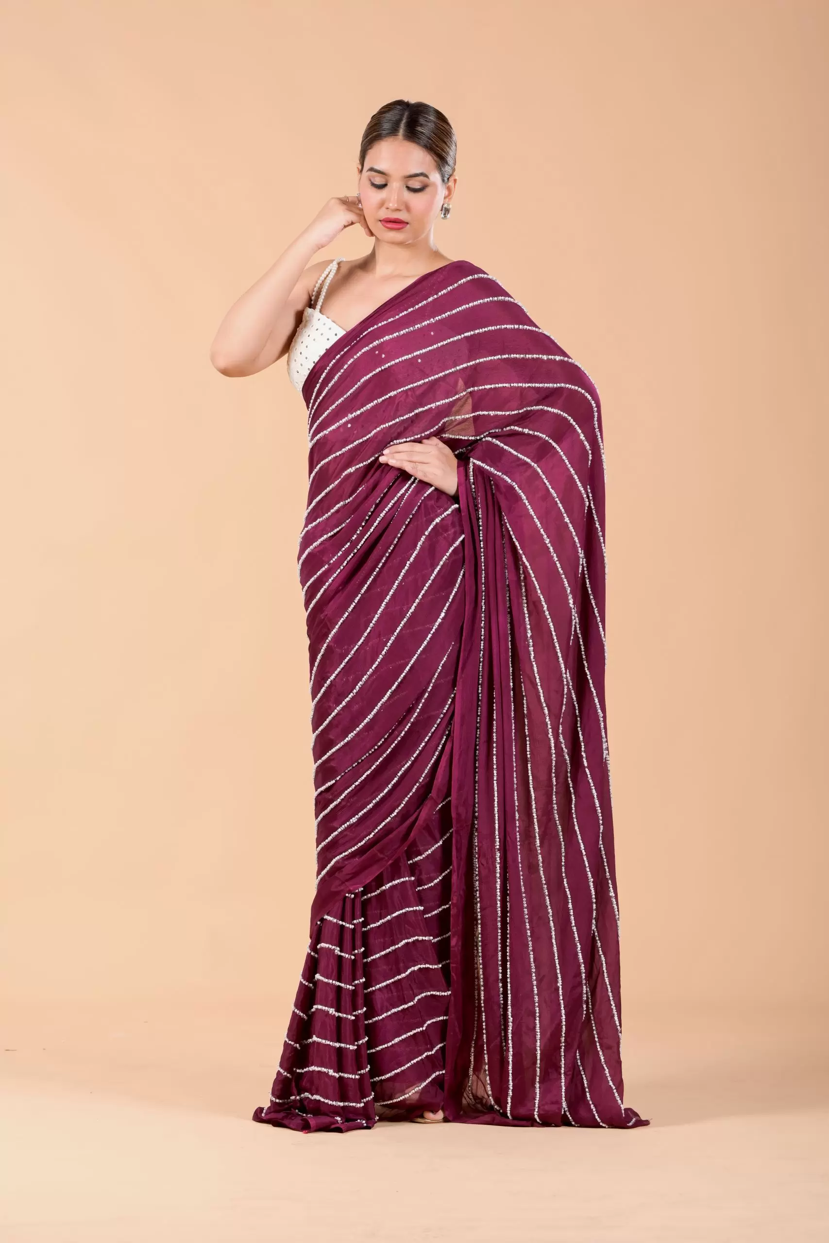 Magenta Cocktail Saree