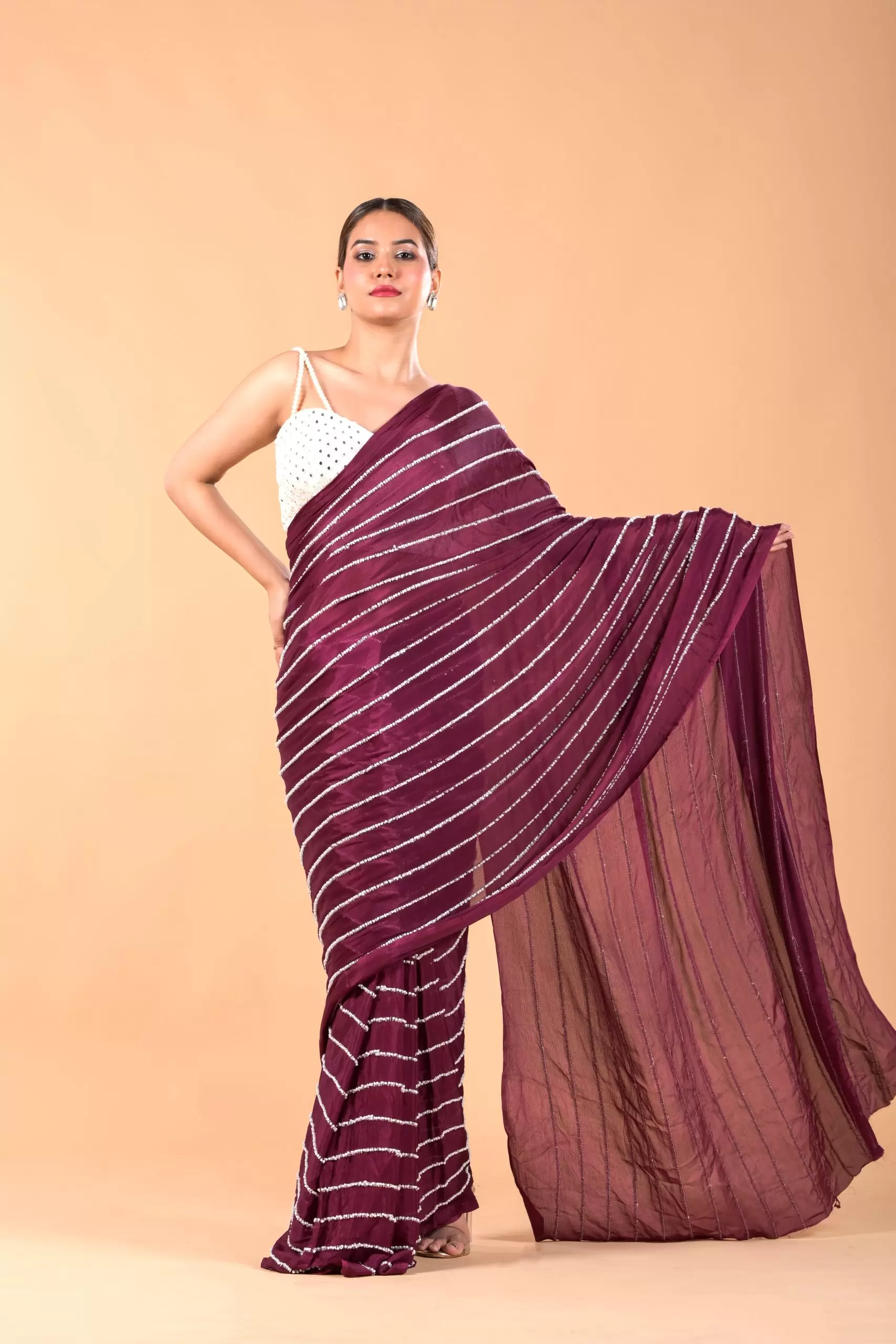 Magenta Cocktail Saree