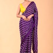 Bright Purple Cocktail Saree