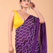 Bright Purple Cocktail Saree