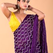 Bright Purple Cocktail Saree